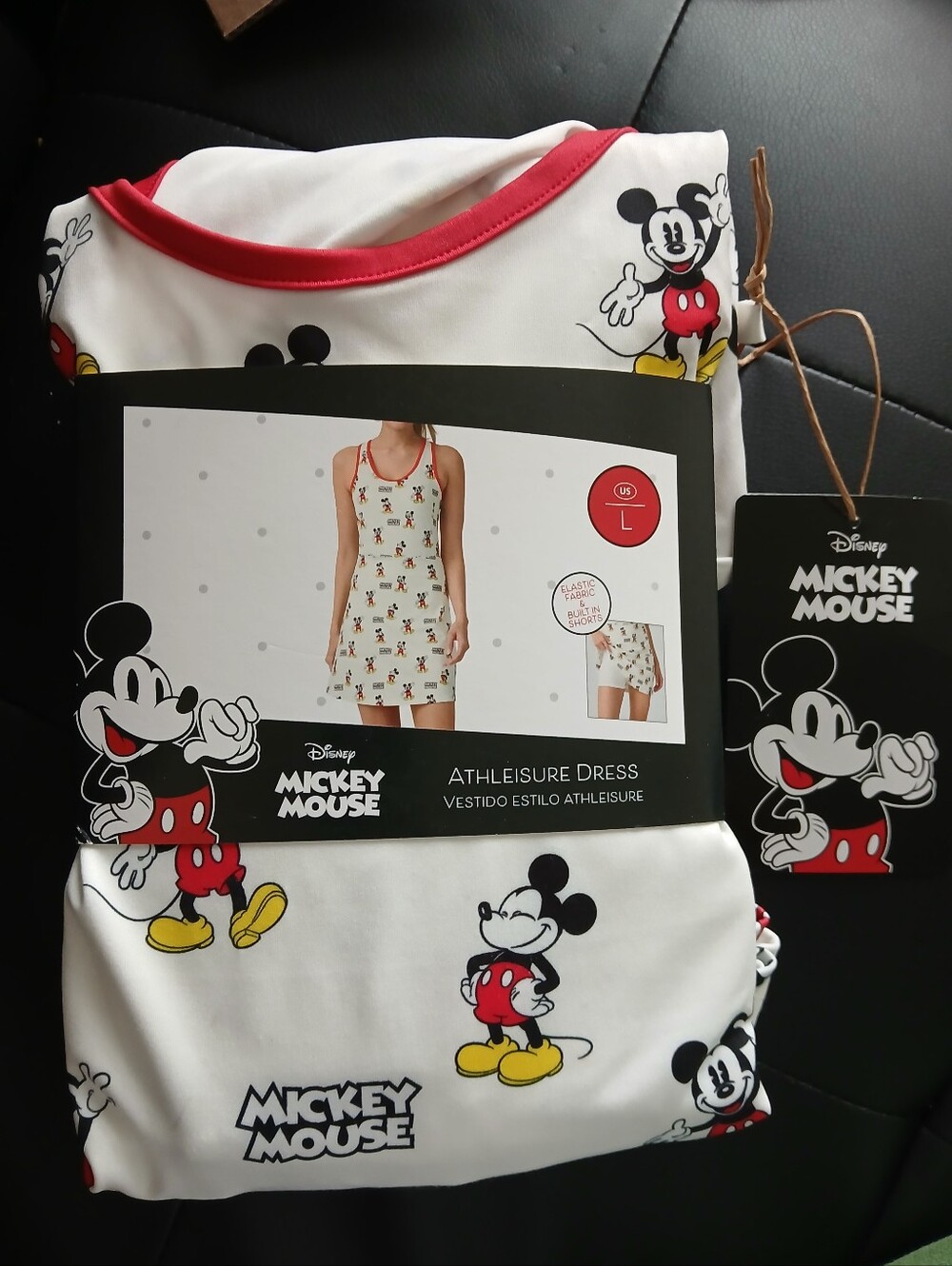 Disney Mickey Mouse White Mini Dress with Red Trim and Yellow Accents